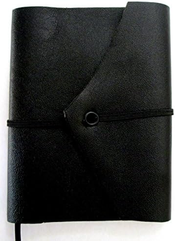Mini Pocket Leather Journal 4 x 3.5" Ruled Cute Notebook Flexible Leather with Elastic Strap
