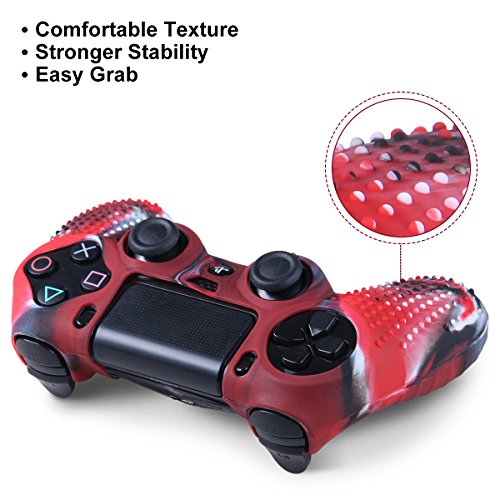 Silicone Skin for PS4 Controller - Anti-slip Covers for DualShock 4 - Anti-slip Protector Case Set for Sony PS4, PS4 Slim, PS4 Pro 2 Controller Skin with 8 Thumb Grips - Thumbnail 2