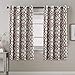 H.VERSAILTEX Blackout Curtains Printed Design 63 Inch Length 2 Panels Set Thermal Insulated Curtains for Bedroom Living Room Geometric Modern Grommet Window Drapes - Taupe and Red