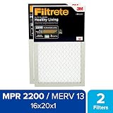 Filtrete Healthy Living Elite Allergen Reduction AC Furnace Air Filter, MPR 2200, 16 x 20 x 1-Inches, 2-Pack