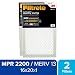 Filtrete Healthy Living Elite Allergen Reduction AC Furnace Air Filter, MPR 2200, 16 x 20 x 1-Inches, 2-Pack