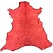 Large Genuine Red Leather Hide – Quality New Zealand Full Skin - 7 sq ft - 2-3 oz avg Thickness - Rustic Finish – Natural Veg Tan Sheepskin Material – Upholstery Fabric – Craft Projects - DIY Supply