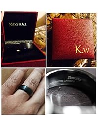 King Will Anillo negro de tungsteno abovedado de 8 mm con acabado cepillado mate, anillo de boda, tamaño 7-14