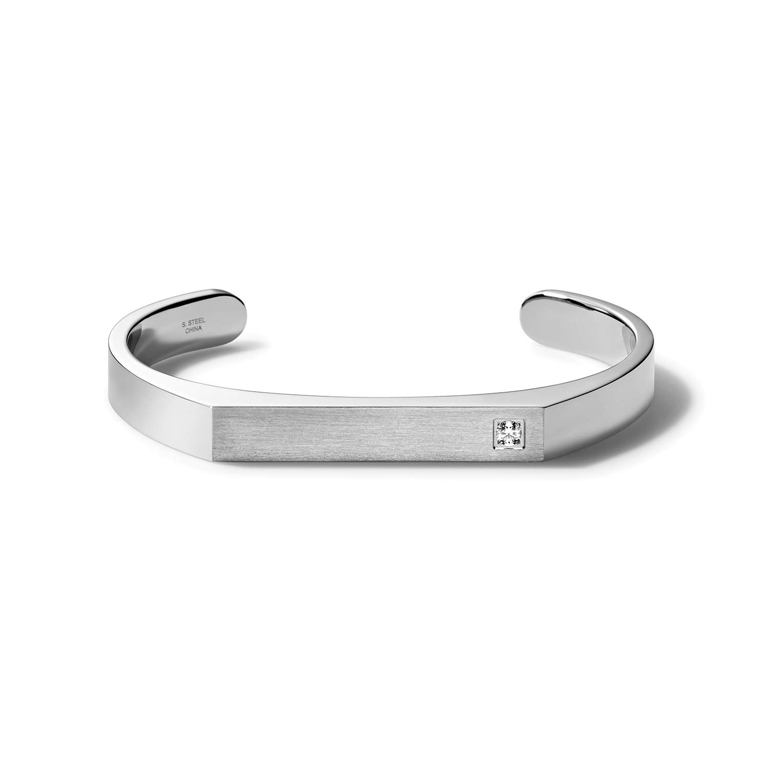 Bulova Mens Classic Stainless Steel Diamond Cuff
