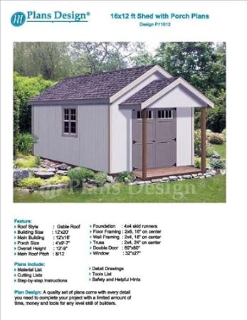 20 X 12 Potting Patio Poolhouse Covered Garden Shed Plans