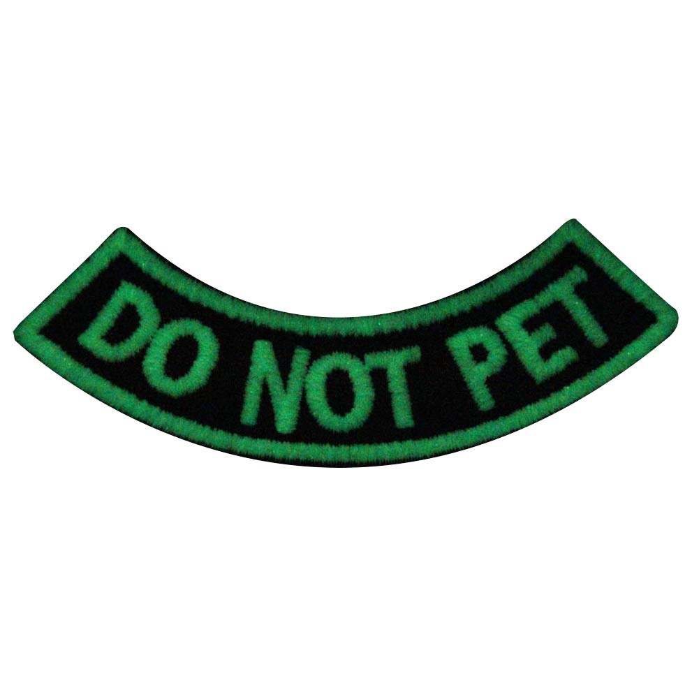 Glow in Dark Service Dog Do Not Pet Vests/Harnesses Emblem Embroidered Fastener Hook & Loop Patch