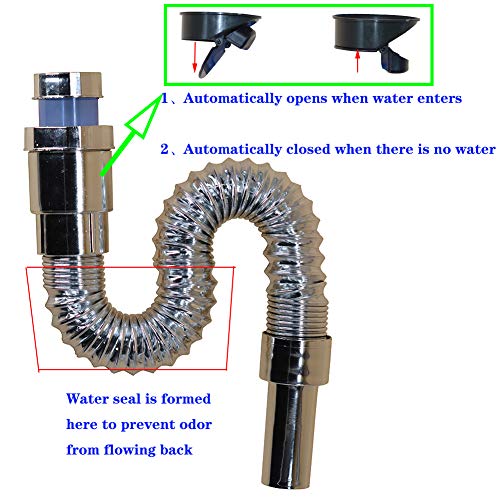 HCDMRE Extension Sink Drains Pipe, Bathroom Sink Drains, Kitchen Sink Installation Parts, Lavatory Sink Tailpiece, Tail Pipe Extension for Vessel Sink, Drain Flexible for Basin Bath or Kitchen Sink
