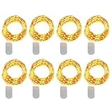 NOVOSTELLA 8 Pack 10ft 30 Micro Starry LED String Lights, Waterproof Fairy Copper Wire Lights, Moon Lights Battery Operated (Included), for DIY Wedding, Party, Table Decorations, Warm White
