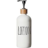 Glass Lotion Dispenser,Refillable Matte Black Hand Lotion Dispenser Suitable for Bedroom,Body or Hand Lotion Bottle Rustic Bedroom Decor
