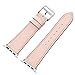 LEUNGLIK Watch Band for Apple Watch 38mm 40mm Watch Wristbands Dressy Classic Replacement Bands Compatible for iWatch Series 4/Series 3/Series 2/Series 1 with Sliver Stainless Steel Adapters(Pink)