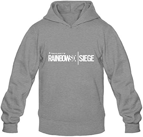 Ijsdfojl Men's Geek Rainbow Six Siege Hooded Sweatshirt XXL Dark Grey
