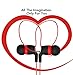 FOU Earbuds Earphones Headphones with Microphone Wired HiFi Stereo Bass in-Ear Headsets with Inline Remote Control for iOS/Android(Black/Red)