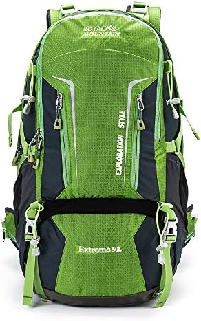 ROYAL MOUNTAIN Hiking Backpack Waterproof Outdoor Sport Daypack Internal Frame Backpacks with Rain Cover (50L)