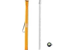 VEVOR Aluminum Grade Rod, 16-Feet/10ths 4 Sections Telescopic Measuring Rod,Double-Sided Scale 1/10ft Leveling Rod Stick,Alum