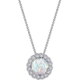 Lafonn Heritage Sterling Silver Platinum Plated Lassire Opal Necklace (1.08 CTTW)