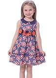 Bonny Billy Girl's Kid Peter Pan Collar Cotton Floral Skirt Dress 4-12
