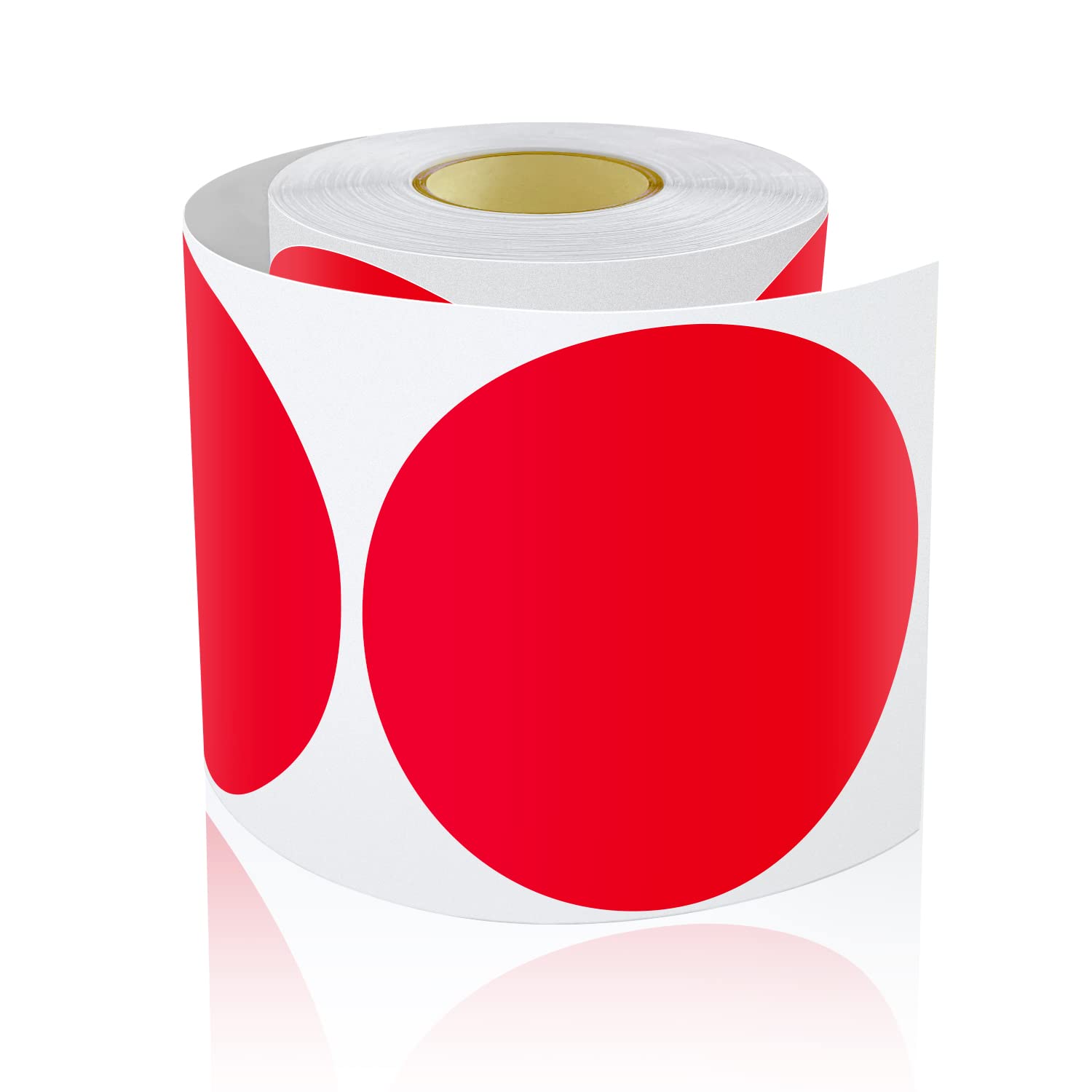 Meitaat Round Stickers Red 127 mm Circle Labels Colour Coding Dot Vinyl Floor Sticker Waterproof Removable Roll 200 PCS