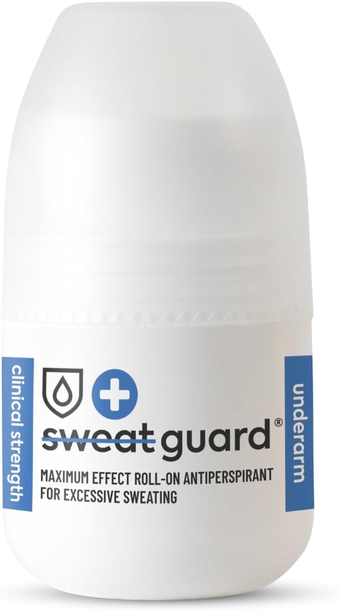 SWEAT GUARD® Underarm Antiperspirant - Roll On 50ml. Fragrance Free, Anti-Sweat Antiperspirant For Armpit - Controls Excessive Sweating & Odour. Maximum Effect Hyperhidrosis Treatment For Dry Armpits