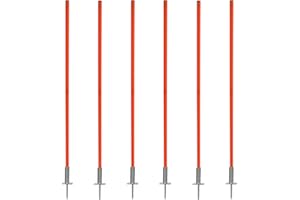 TNZMART Orange Spring Agility Training Pole Set Soccer Plug-in Type Dribbling Pole Coaching Sticks for Sports, Traning, Warning