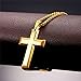 U7 Big Cross Pendant for Men Women 18K Gold Plated Cross Chain Matthew 6:9 Lords Prayer Necklace