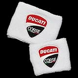 Ducati NEW Corse White Brake and Clutch Reservoir Sock Cover Set Fits 748, 749, 848, 848 Evo, 916, 996, 998, 999, 1598, 1198, ST2, ST3, ST4, Streetfighter, Hypermotard, Multistrada, Monster 1150