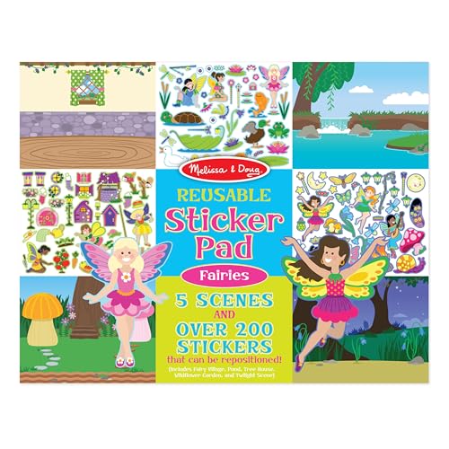 Melissa & Doug Reusable Sticker Pad: Fairies - 200+ Stickers