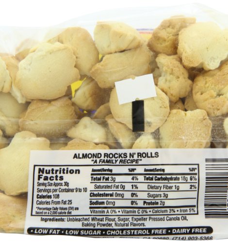ST AMOUR ROCKS N ROLLS FRENCH MUNCHING COOKIES, ALMOND, 10 OUNCE
