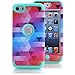 iPod Touch 6 Case, iPod Touch 5 Case, KAMII [Colorful Series] 3in1 Shockproof Full-Body Protective Hard PC+Soft Silicone Hybrid Hard Case Cover for Apple iPod Touch 5 6th Generation (Aqua)