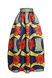 Annflat Women's African Print Casual A-Line Maxi Skirt Flared Skirt Multisize