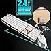 Rechargeable Keyboard Mouse,Suspended Keycap Mechanical Feel Backlit Gaming Keyboard Mouse-Fast Charging,Wireless 2.4G Drive Free,Adjustable Breathing Lamp,Anti-ghosting,12 Multimedia Keys (White)thumb 2