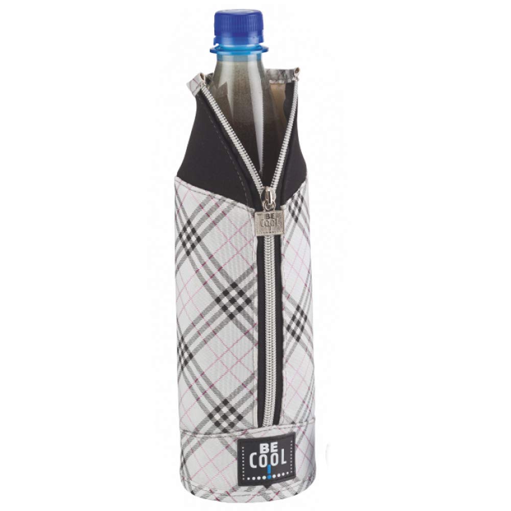 Be Cool Design Cooling Bag Bottle Cooler in Chequer Design for 1 Litre Holidays Family
