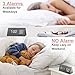 Digital Alarm Clock, 3 Alarm Settings, with Wooden Electronic LED Time Display, Dual Temperature & Humidity Detect, Ideal for Bedroom, Bedside Kids, Batteries not Needed