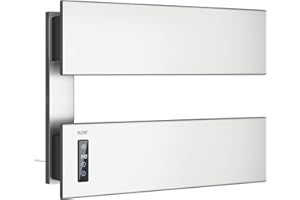 R FLOYR Electric Towel Warmer, Wall-Mounted Towel Heater with 2 Bar, Heated Towel Rack with Built-in Timer & Temperature, Wat