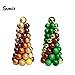 Sunlit 10’’ Christmas Ball Ornaments Tree, Green Red