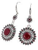 Bohemia national wind restoring ancient ways sunflower earrings (Red)