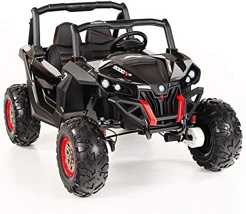 UTV MX 2000 24V* TWIN SEAT KIDS 4WD BUGGY - EVA WHEELS (Black)