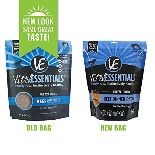 Vital Essentials FreezeDried Beef Dinner Patties Dog Food, 14 oz