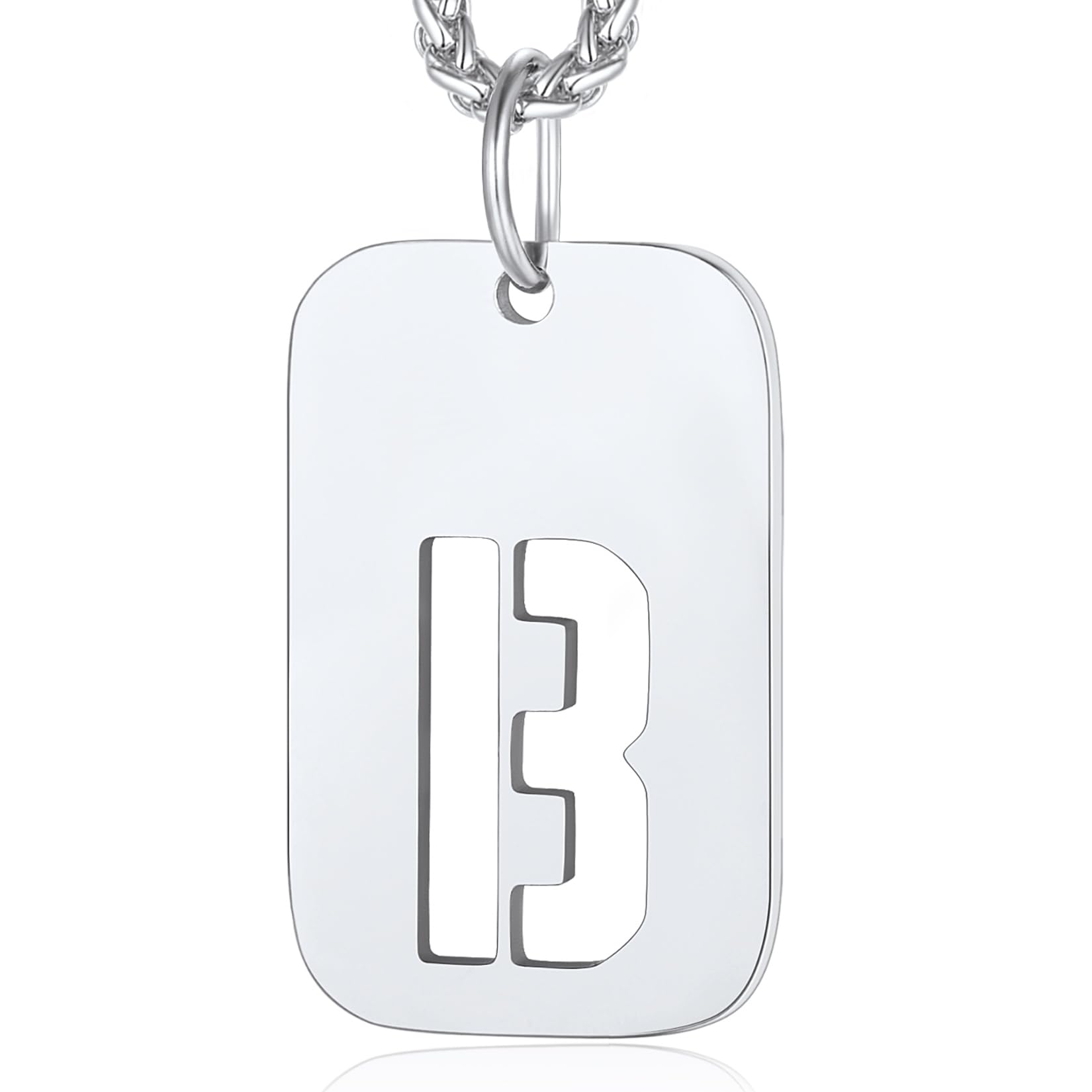 ChainsPro Mens Pendant Necklace Stainless Steel Dog Tags for Men B Necklace Mens Jewellery Gifts for Christmas