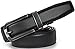 Mio Marino Mens Ratchet Belt with Open Linxx Leather Dress Belt Buckle, Enclosed in an Elegant Gift Box - Interknit Linxx - Deep Charcoal - Adjustable from 28