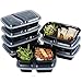 NutriBox [20 pack 30 oz - meal prep containers 2 compartment lunch box with lids - BPA Free Reusable Lunch bento Box - Plastic food storage spill proof Microwave, Dishwasher and Freezer Safe