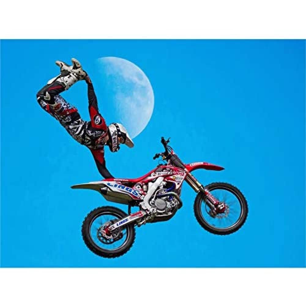 Motocross Bike Stunt Canvas Wall Art Print