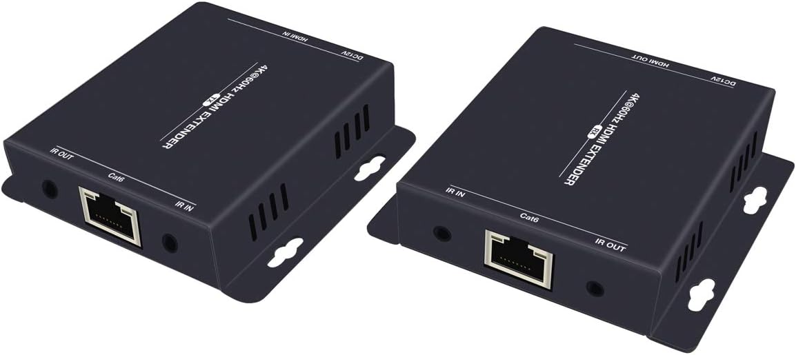 HDMI Extender 4K 60Hz YUV4:4:4 Uncompressed Over Single Cat5e / Cat6 Ethernet Cable Up to 230ft/70m Supports IR, HDMI 2.0, HDCP 2.2, Dobly Vision, 18Gbps