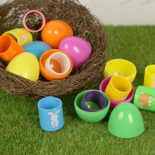 JOHOUSE 45PCS Easter Magic Springs, Plastic Spring Toy Easter Eggs Toys Filled Party Supplies for Kids Party Favor Gift