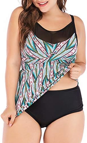 Women Plus Size Surf Swimwear Rash Guard Swimsuits with Boyshort Tankini Set Two Piece Bathing Suit S-XXXXXL