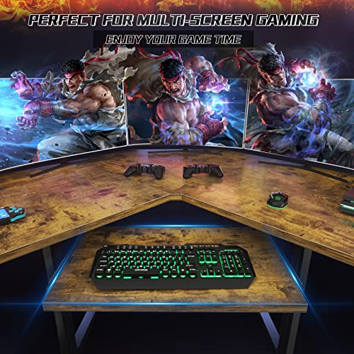 Ecoprsio L Shaped Gaming Desk Corner Desk, Home Office Computer Desk