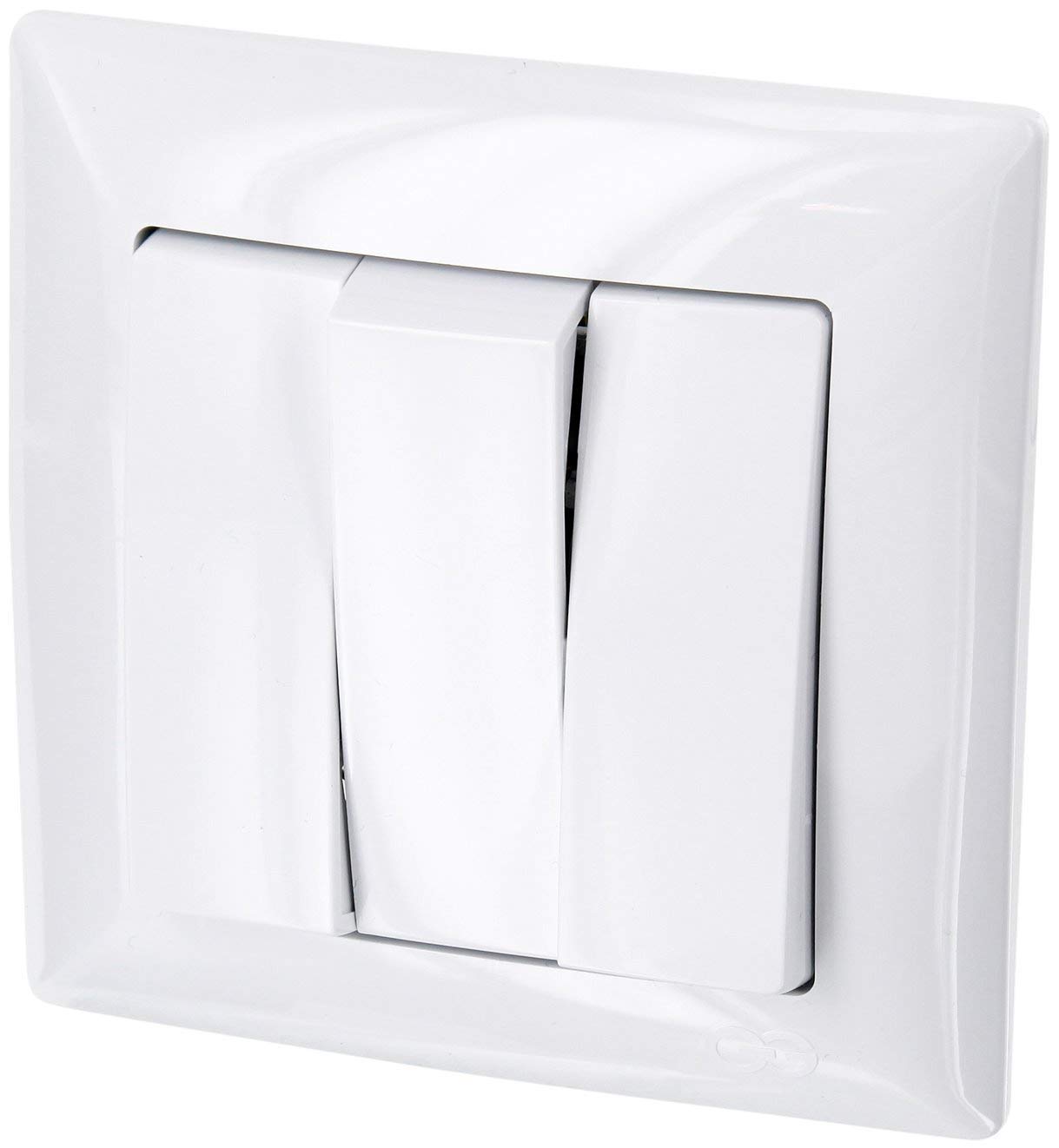 UP Triple Switch Series Switch - All-in-One - Frame + Flush-Mounted Insert + Cover (Series G1 Pure White)