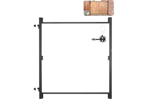VEVOR Gate Building Kit, Fits 60 to 96 in Wide Openings, Up from 6 to 7 ft High Fence, Adjustable Gate Building Kit, Anti Sag Full Gate Frame Kit with Latch Lock, Screw, for Wooden Fence, Iron, Black