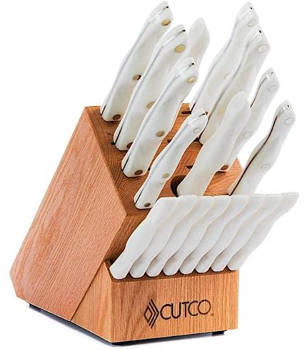 CUTCO Homemaker Messerset – 10-teilig Mit Edelstahlklingen & Dunkelbraunen Griffen – Inkl. Honigbloch & Drehgabel