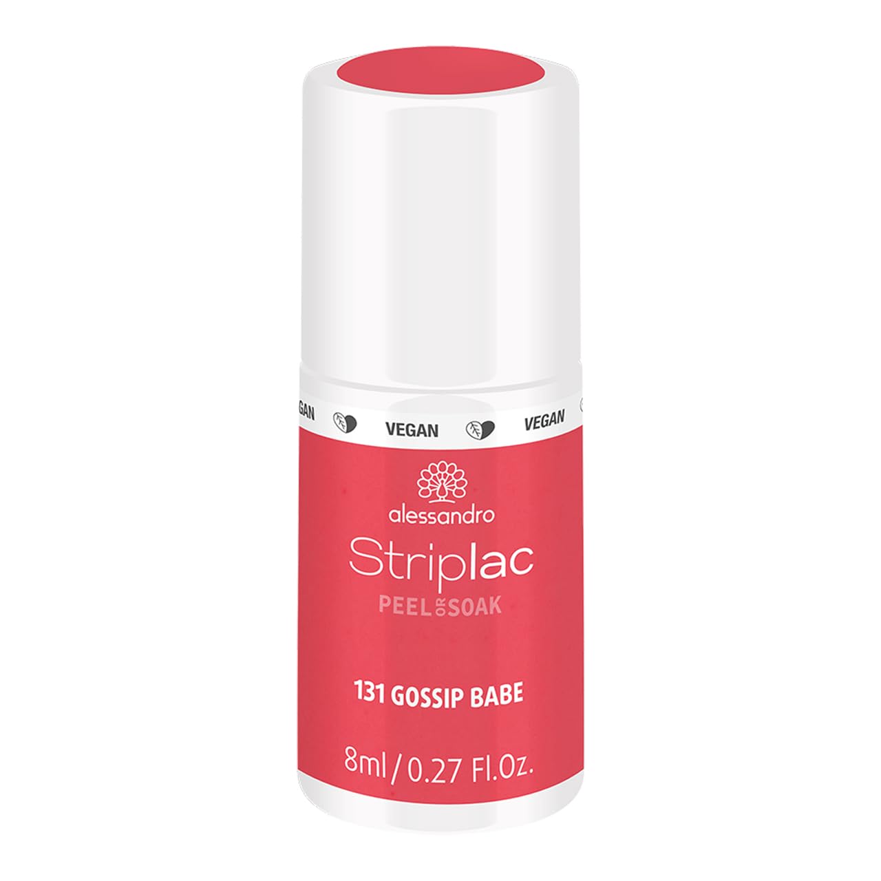alessandro Striplac Peel or Soak Vegan Gossip Babe - LED Nail Polish in Fresh Pink - For Perfect Nails in 15 Minutes - 8 ml