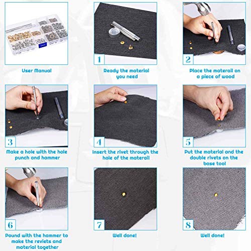 4 Leather+Rivets+Shynek+Double+Setting